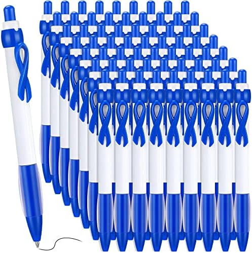 100 יח 'מודעות כחולה סרט עט 1.0 ממ התעללות בילדים מודעות מודעות עטים סרטן המעי הגס סרטן נשלף עטים ג'ל לבריאות