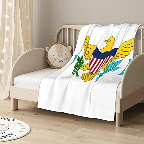 דגל QG ZZX של איי הבתולה של ארצות הברית שמיכה לתינוקות לבנים שמיכת שמיכת עריסה שמיכה