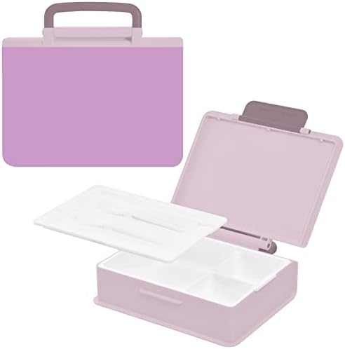קופסת קופסת ארוחת צהריים של קיגאי מישור פסטל סגול צבע מוצק מיכל 1000 מל קופסת בנטו עם מזלגות כף