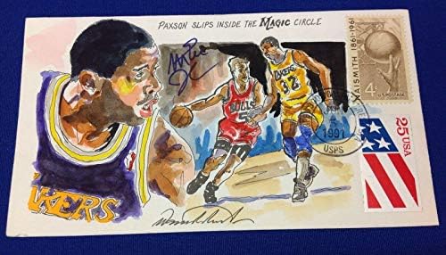 מג'יק ג'ונסון חתום משנת 1991 מצויר ביד מצויר סוס פראי מס '18 מתוך 125 *לייקרס PSA - Artoggled NBA Art
