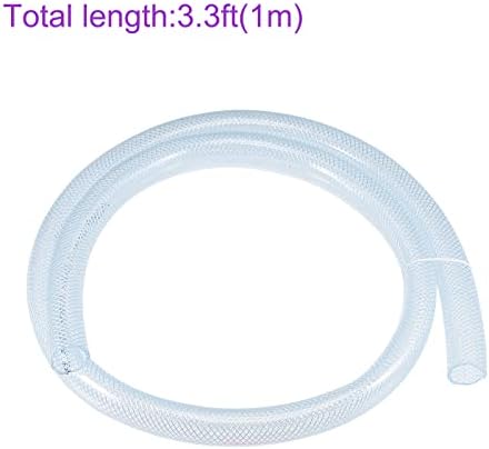 DMIOTECH 12 ממ מזהה 16 ממ OD צינור PVC קלוע צינור צינור גמיש לצינור מים בגינה, אורך מטר