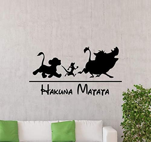 Hakuna Matata Wall Vinyl מדבקות אריה שלט אריה ציטוט פוסטר קיר תפאורה משתלת קיר אמנות מדבקה