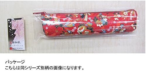 מקרה עט Akashiya AW08-RD, נייר יוזן וואשי, פריחת דובדבן, אדום