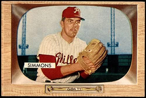 1955 BOWMAN BASEBALB 64 CURT SIMMONS מצוין על ידי כרטיסי מיקיס