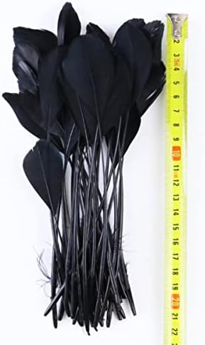 50 יח ' חבילה צבוע שחור טבעי אווז עוף פסיון נוצות עבור תכשיטי בגדי רקמה קישוט מלאכות פלומה - ג כתמונה