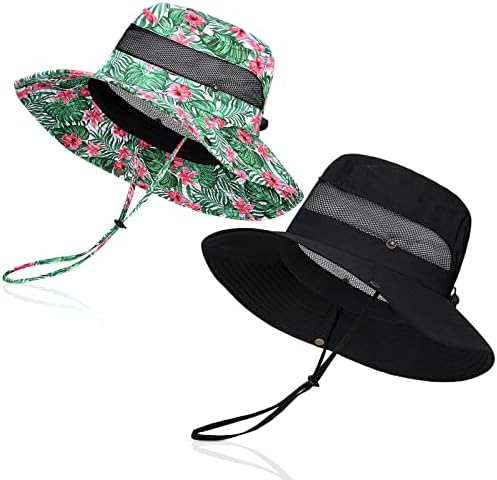 Jenpen 2 PCS כובע דלי רחב כובעי שמש שוליים לגברים כובע בוני ספארי כובע UV הגנה על כובעי דיג לחתירה