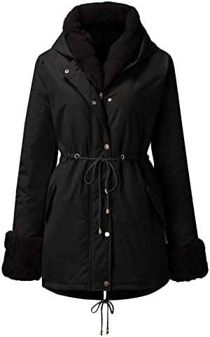 מעילי פליס חורפים של Daseis Womens, מעיל שרוול ארוך מעיל סתיו טרנדי לנשים קמפינג בתוספת מעילי כיס בגודל שלג