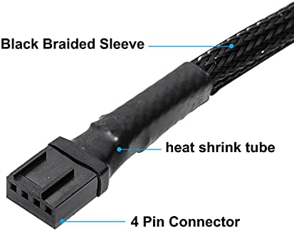 2 חבילה 1 כדי 3 ממיר מאוורר ספליטר כבל, שרוולים קלוע מתאם עבור מחשב מחשב מקרה 4 פינים/3 פינים קירור