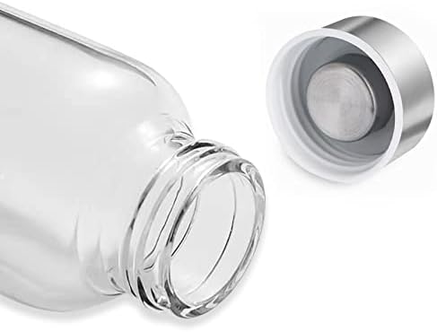 קפה 18 עוז זכוכית בקבוק מים סט של 6-לשימוש חוזר, חינם, דליפת הוכחה שתיית בקבוקים עם מכסה נירוסטה - ברור זכוכית
