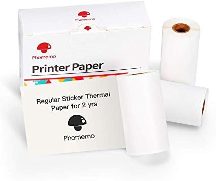 נייר תרמי דבק עצמי לבן פוממו, נייר מדבקה להדפסה מבריק לפוממו מ02 / מ02 פרו/מ02/מ03 מדפסת ניידת