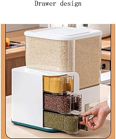 אורז דלי פלסטיק תת פורמט דגנים מזון מתקן אורז דלי רב תאים אטום אחסון עבור יבש מזון 35 * 32 * 25 סמ מזון מכשירי