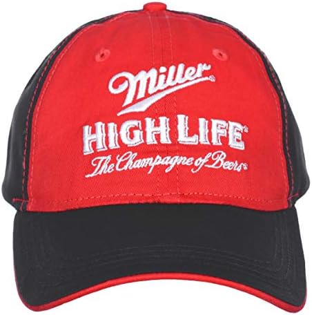 ח3 כובעי ראש לגברים מילר היי לייף כובע בירה אדום ושחור כובע בד מתכוונן