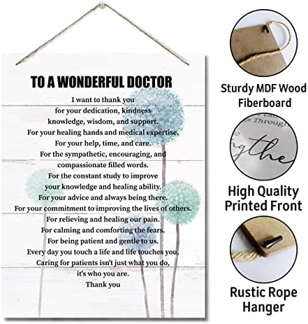דוקטור מתנות שלט עיצוב קיר, תפאורה מעוררת השראה של רופא, תלייה של שלטי עץ קיר מודפס