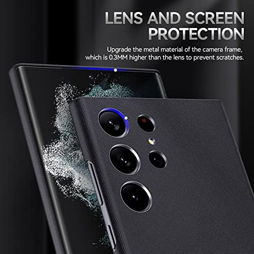 Cenmaso עבור Samsung Galaxy S23 Ultra Case, Galaxy S23 Ultra Case, יוקרה עסקית עור אטום-זעזועים מארז