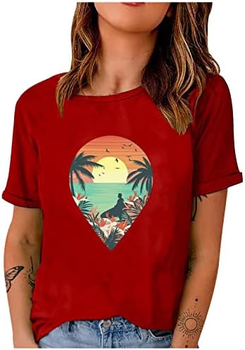 חולצת טריקו סאנשיין נשים חוף עצי קוקוס חולצה גרפית