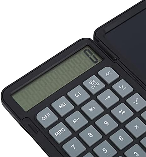 מחשבון שולחן עם טאבלט כתיבה, LCD 12 ספרות מציג מחשבון חשיבה עם לוח כתב יד נייד מתקפל, ציוד לבתי ספר