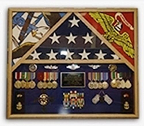 מארז צל דגל, 3 דגל קופסת צל צבאית תוצרת ידיים על ידי ותיקים