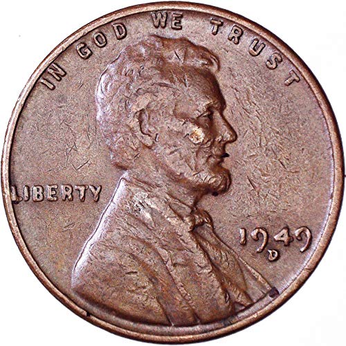 1949 D Lincoln Weat Cent 1c בסדר מאוד