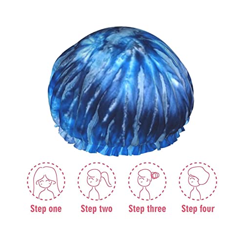 נשים לשימוש חוזר כובע שיער שולי שיער כחול עניבת ים עניבה צבעי היפסטר שכבות כפול