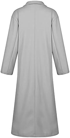 JXQCWY נשים Notch דש מעיל אפונה חזה כפול חזה מזדמן חורף צבע מוצק חם מעיל ארוך