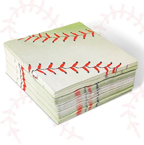 100 חבילות מפיות בייסבול נייר ציוד מסיבות בייסבול חד פעמי לקישוט מסיבת יום הולדת למסיבה בספורט