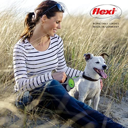 Flexi קלטת ניאון חדשה מדיום ירוק 5 מ 'רצועה/עופרת כלבים נשלפת לכלבים עד 25 קג/55 קילוגרמים