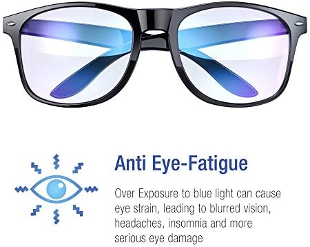 משקפי חסימת אור כחול - משקפי גיימר, מסנן אור כחול ממסך ומחשב לד, משקפי שמש לשינה ומסייע במניעת מאמץ וכאבי ראש