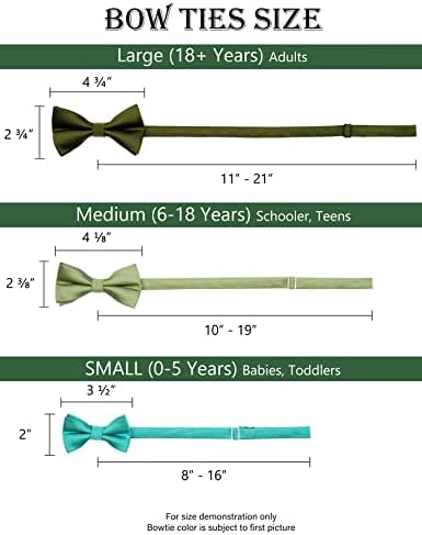 עניבות פרפר קשורות מראש של זנקסוס, עניבות פרפר טוקסידו מוצקות רשמיות, פעוטות, בנים ובני נוער, מבוגרים, 3