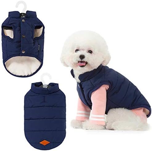 מעיל בגדי כלב מיורו אפוד לכלבים בינוניים קטנים ז'קט גור כותנה חם עם חור רצועה, תלבושות כלבים חורפיות אטומות