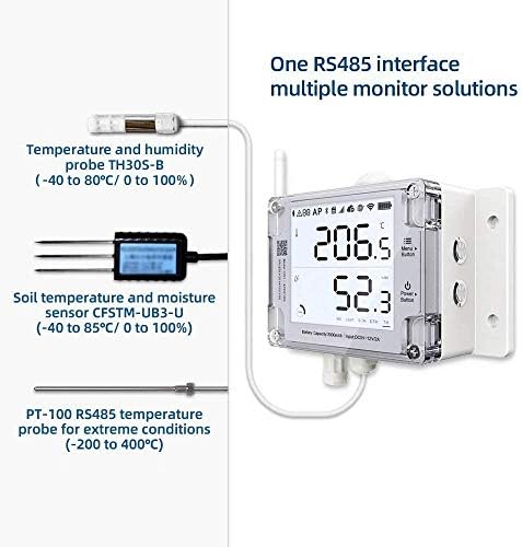 Ubibot gs1-aeth1rs + th30s-b מדחום Ethernet Hygrometer, חיישן לחות טמפרטורה wifi, לוגר נתוני