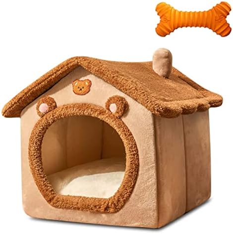 מיטת מערת חתולים של Lüzhong וצעצוע כלבים, מיטת כלבים רחיצה, בית חתולים חם ונעים, בית חתול מחמד נוח מתקפל,