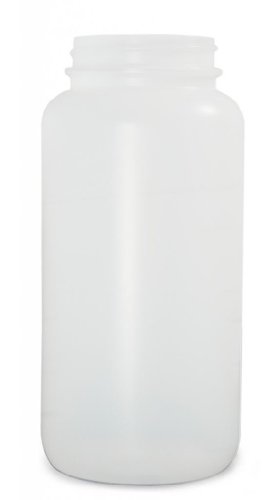 QORPAK PLA-03325 טבעי HDPE פה רחב בקבוק עגול עם 38-400 גימור צוואר, קיבולת 4OZ, 47 ממ OD x 95 ממ גובה