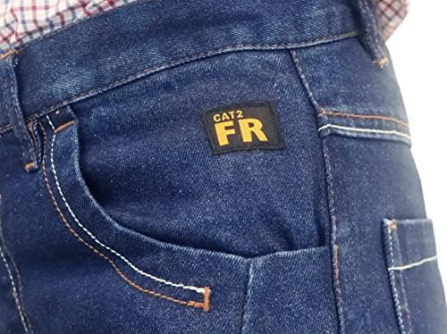 מכנסי קונרקו לגברים עמידים בפני להבה 14 אונקיות ג 'ינס כבד שטוף מראש ג' ינס רגוע